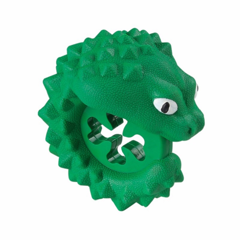 High Quality Dog Food Dispenser Toys Made of 100 Natural Rubber Green