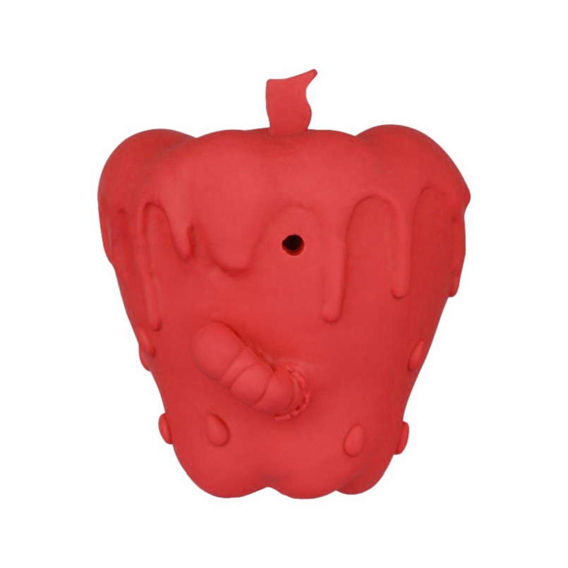 Natural Rubber X'Mas Apple Dog Toys Design Massage Gum Teeth Cleaning Best Indestructible Squeaky Dog Toy