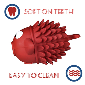 Leaky Feeding Toys Made of 100% Natural Rubber Funny Fish Design Dog Teeth Cleaning Chew Toys