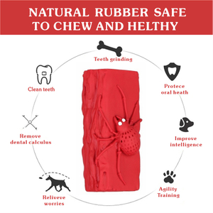 Rubber Dog Toy Is Made of Safe Material Tree Trunk Spider Element Design Is Indestructible Leaky Toy