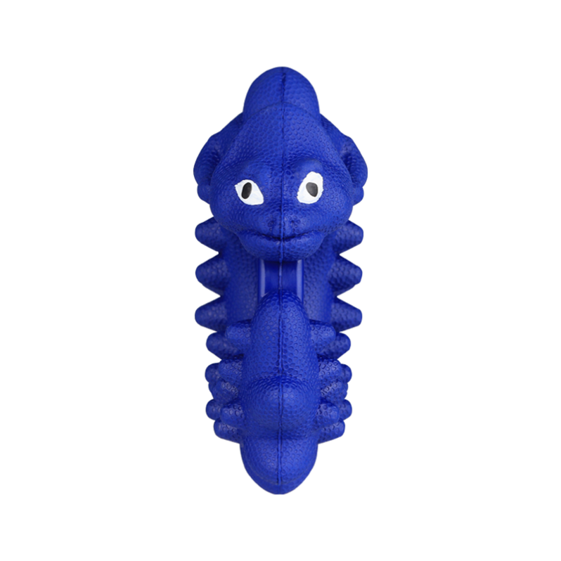Soft rubber dog toy maker chameleon designs bulges to massage your dog's mouth designer dog chew toy