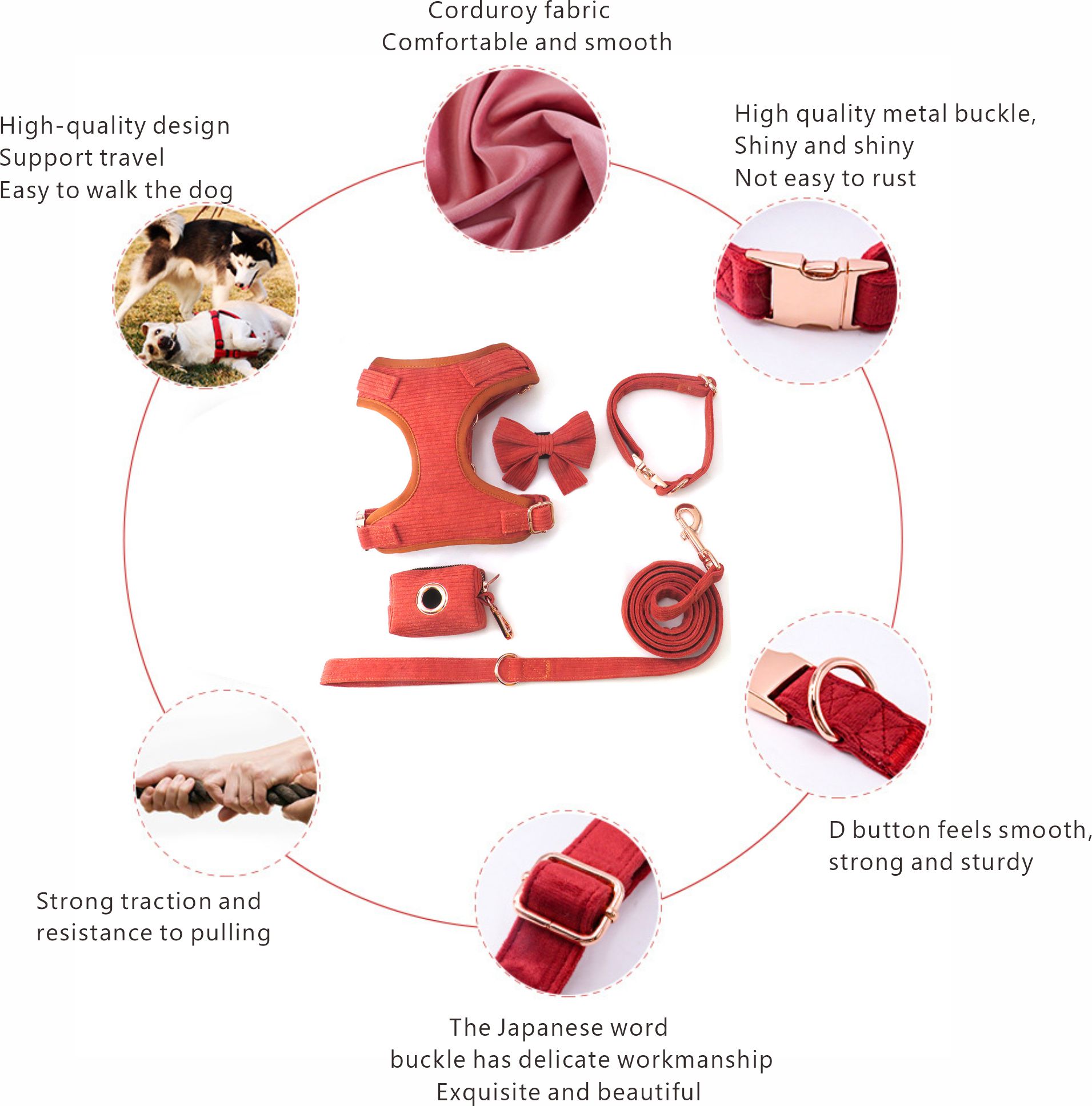 Adjustable Dog Leash Made of High Quality Fabrics Sturdy And Durable