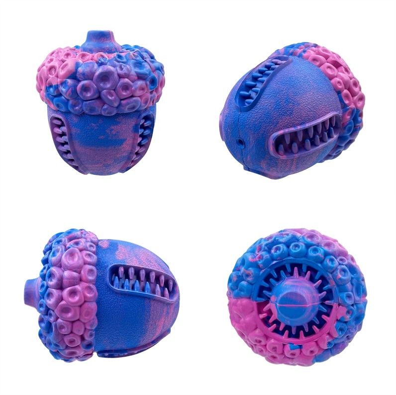 Hot Selling Acorn Design Rubber Teeth Cleaning Squeaky Chew Dog Toy Bite Resistant for Aggressive Chewers