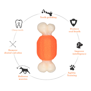 Dog Toys for Christmas Is A Chewy Toy Made of Nylon And E-TPU Giving Dogs Two Different Chewing Sensations Bone Shape Dog Toy