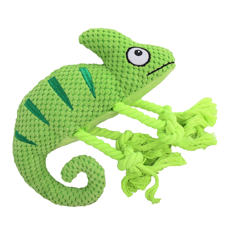 Funny Dog Plush Toy Chameleon Shaped Pineapple Fleece Fabric To Help Dogs Clean Their Teeth Design Dog Plush Toy