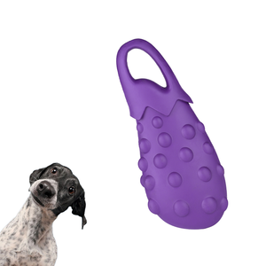 Interactive Dog Toy Made of 100% Natural Rubber Fun Eggplant Design Tough Rubber Toy