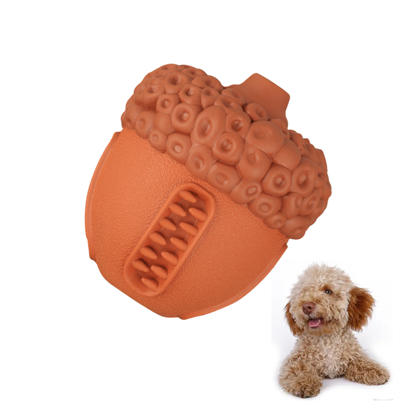 Hot Selling Wholesale Acorn Shape Cute Design Natural Rubber Durable Squeaky Toys for Dogs That Chew