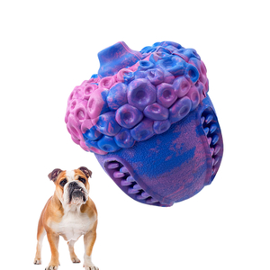 Natural Rubber Durable Chew Tear Resistant Hazelnutr Shape Squeak Durable Dog Toy Chewy