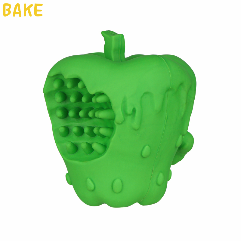 Apple Dog Toys Natural Rubber Chewy Squeak Dog Toys for Aggressive Chewers