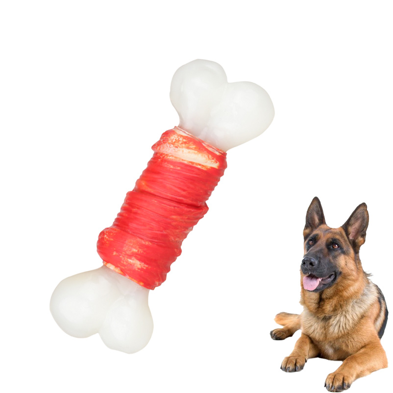 New Design "Bacon Bone" Dog Chewy Chew Toy Uses Nylon And Natural Rubber To Make Natural Pet Dog Toys