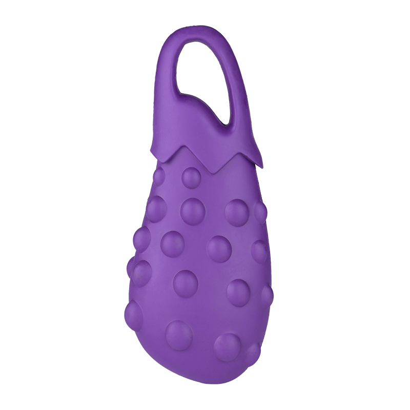 Eggplant Shape Design Made of Natural Rubber Durable And Easy To Clean Interactive Dog Chew Toy