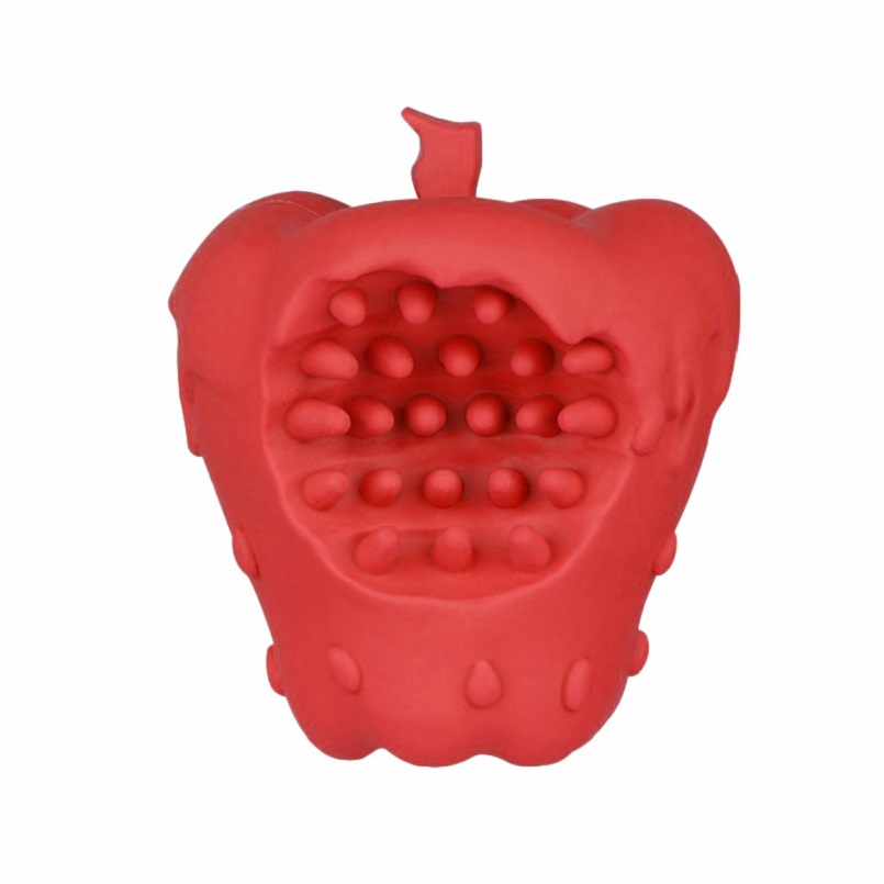 Natural Rubber X'Mas Apple Dog Toys Design Massage Gum Teeth Cleaning Best Indestructible Squeaky Dog Toy