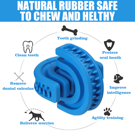 Rolling Screw Ball Natural Dog Chew Feeder Tooth Cleaning Snack Dispenser Suitable for A Variety of Pets, Natural Rubber Non-toxic