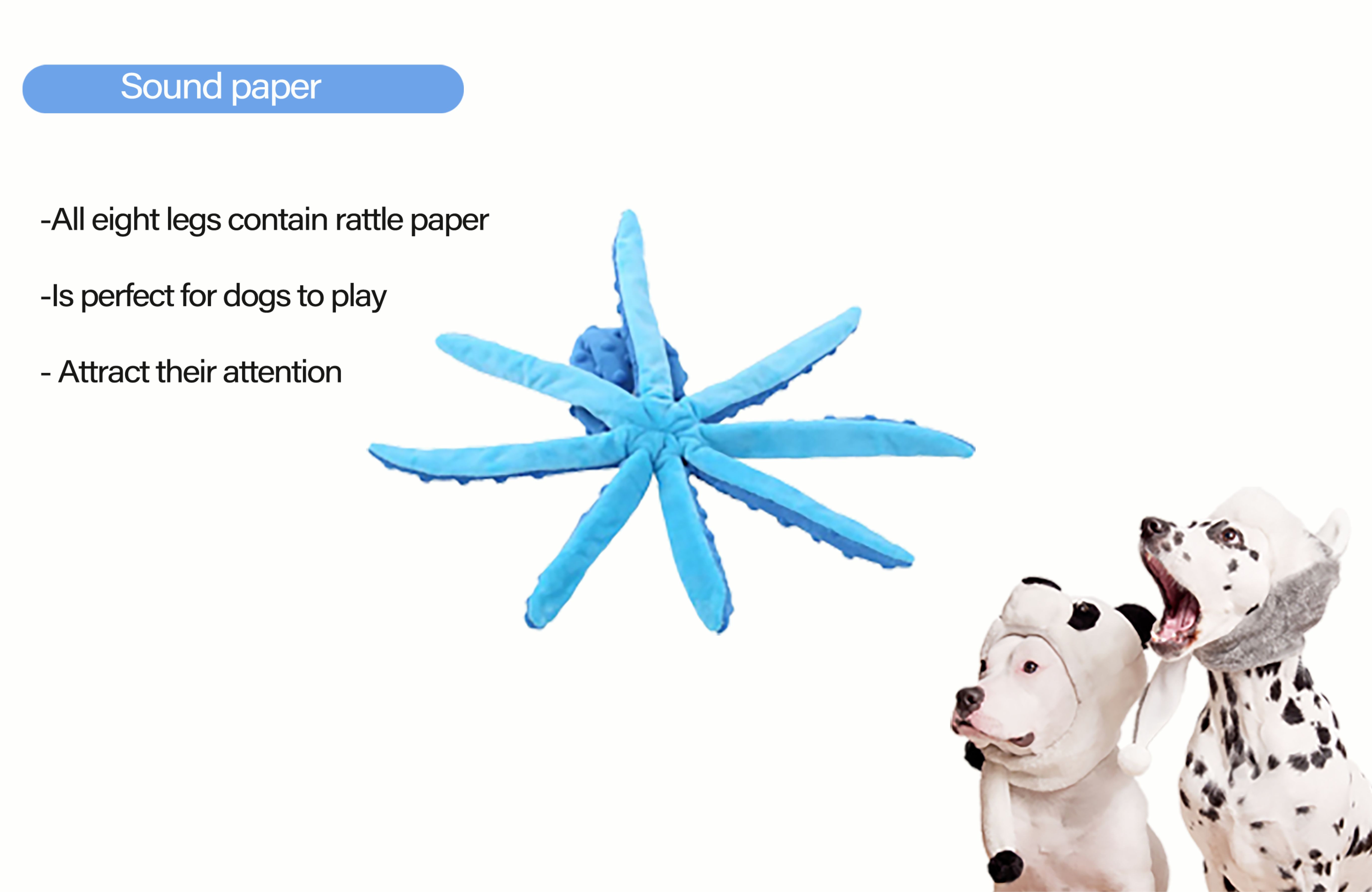 Spot Dog Plush Toy Made of Soft Fabric Chewy with Sound Paper Squeak