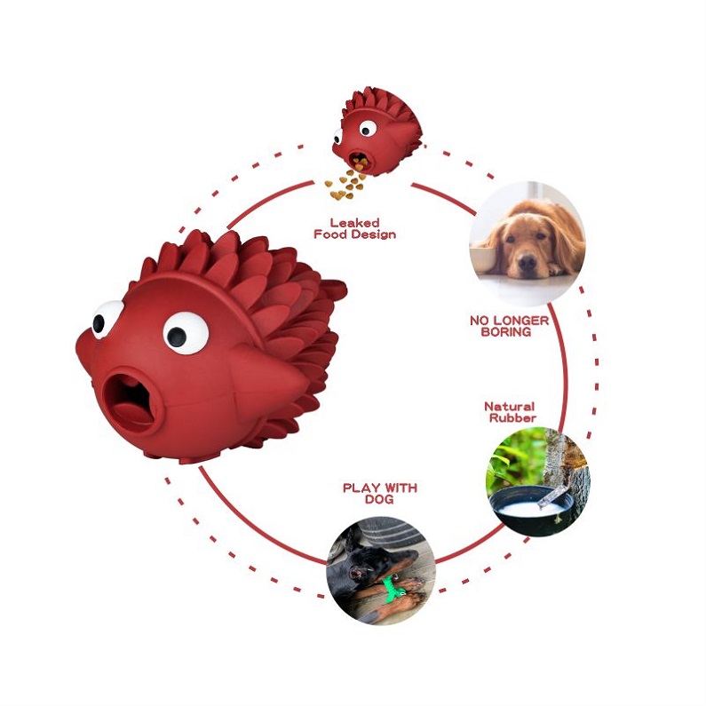 Natural Rubber Hot Fish Feeder Toy Cleaning Teeth Chew Dog Toy Interactive Aggressive Pet Dog Toy