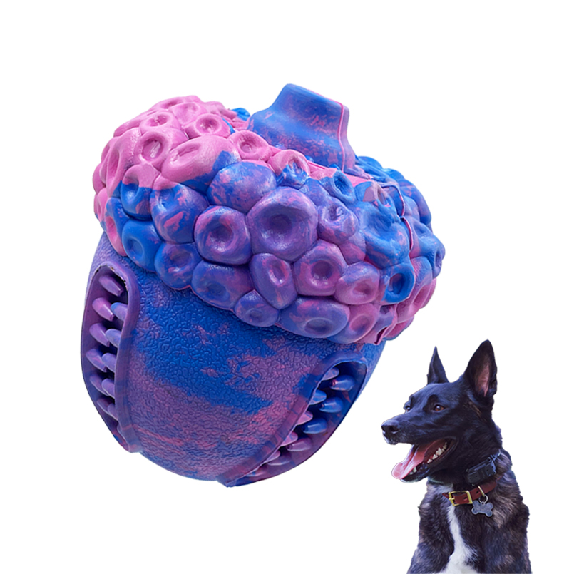 New Arrival Hazelnut Shape Mixed Color Design Made of Natural Rubber Best Squeaky Dog Toys for Aggressive Chewers