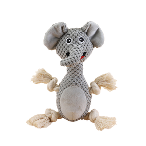 Dog Toy Indestructible Cute Elephant Design Made of Soft Flannel And Knots for Plush Toys