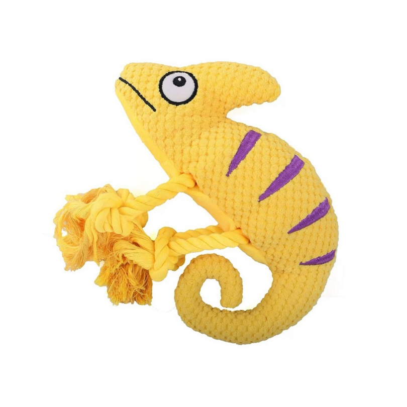 Squeaky Novelty Chameleon Design for Dogs Multiple Color Options Durable Indestructible Plush Puzzle Dog Toy