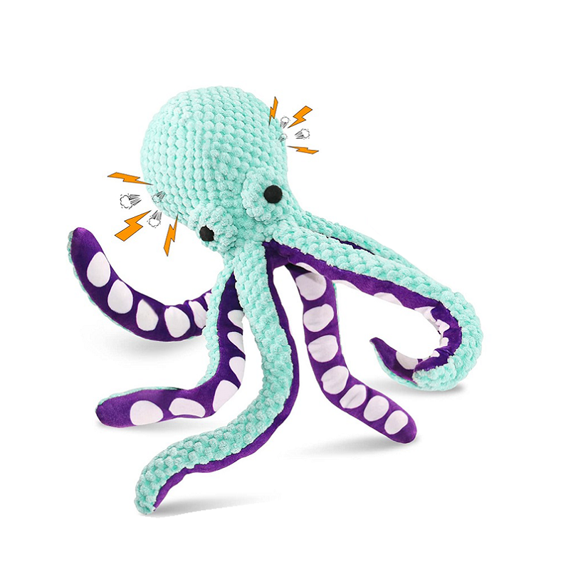 Tricky Octopus Dog Toy Made of High Quality Fabric Non-toxic And Healthy for Teeth Cleaning Sturdy Dog Squeak Toy