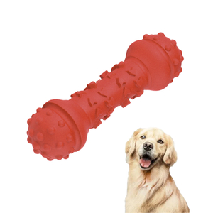 Eco Friendly Toys Wholesale Power Chewer Dumbbell Design Rubber Dog Toy That Cleans Teeth