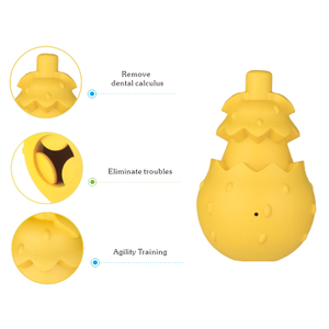 Rubber Dog Toy 2022 Made of Soft And Safe Material Pear-shaped Design Chewy Leaky Rubber Dog Ball with Holes