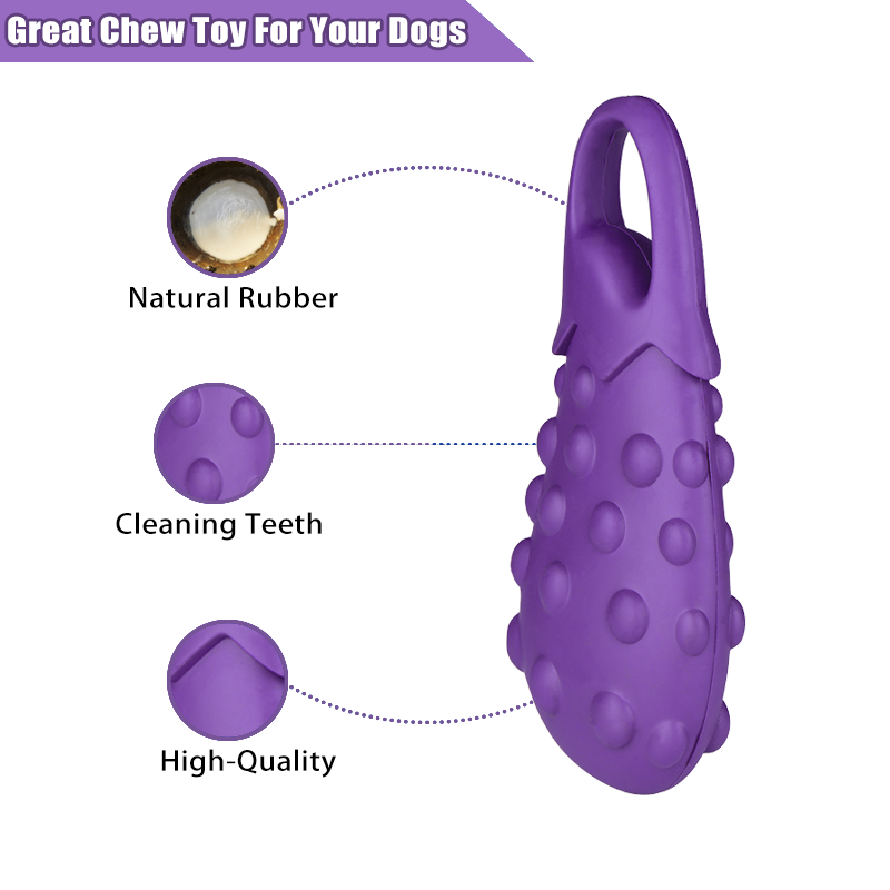 The eggplant plant collection is designed with vivid images, made of natural rubber, non-toxic, suitable for medium and large dogs, chewing dog toys