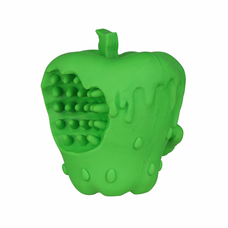 Rubber Apple Medium Size Durable Natural Indestructible Squeaky Dog Toy for Aggressive Chewers